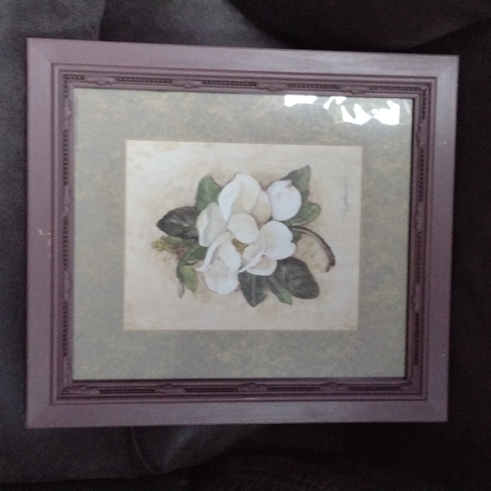 Peggy Adams 17x15 (including frame) magnolia print.